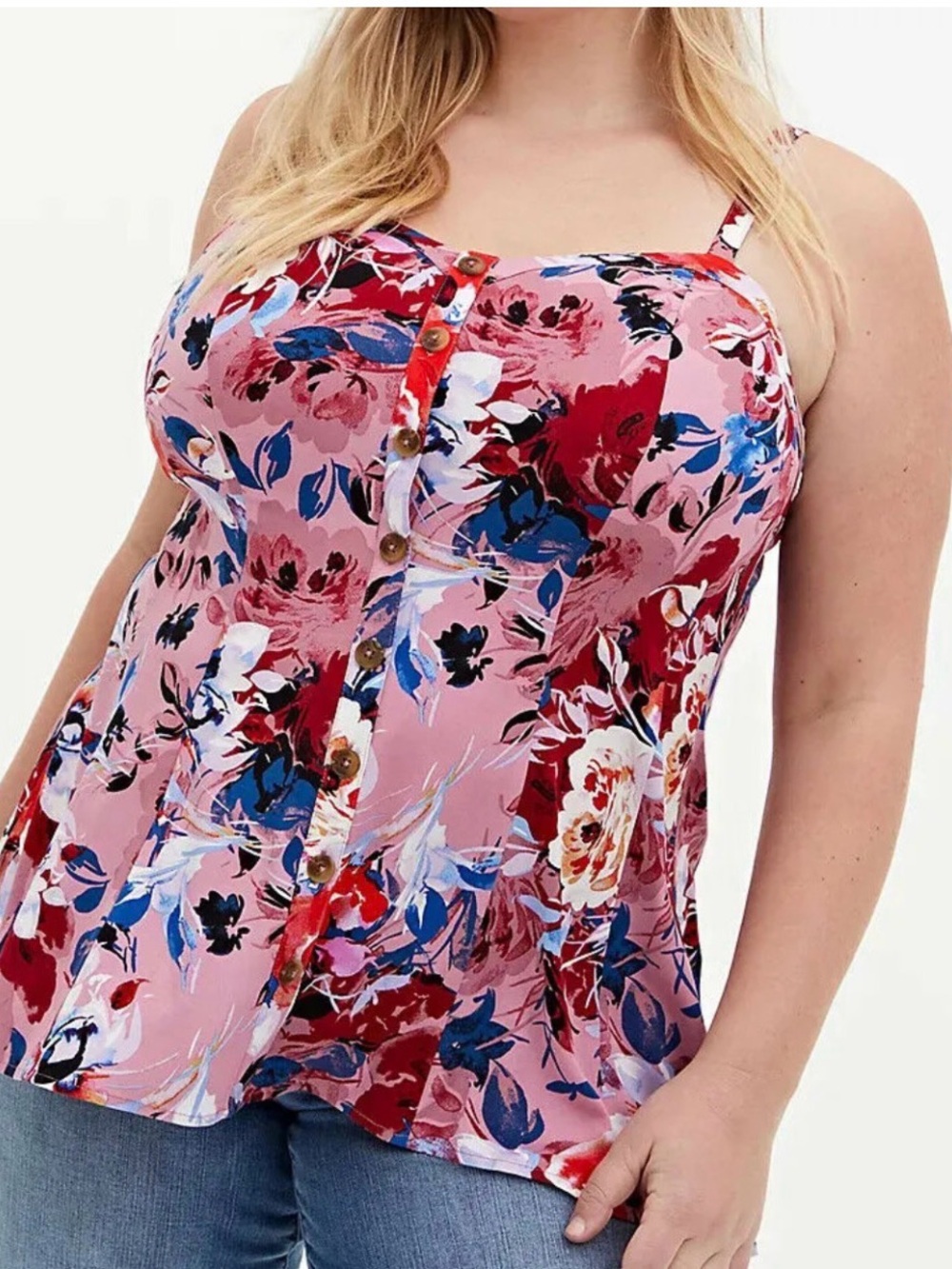 torrid Pink Floral Button-Front Cami size 3X